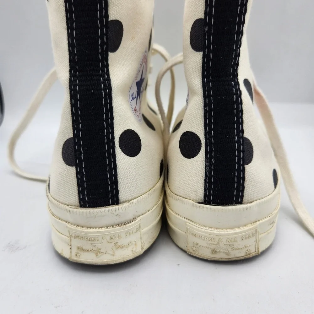 Comme Des Garcons Play x Chuck Taylor All Star High Top White Polka Dot M‎ 7 W 9